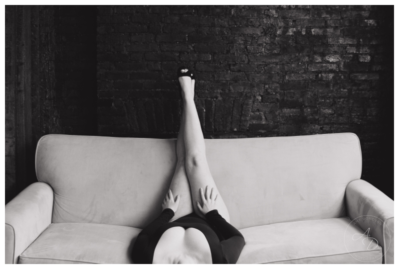 Moody Black and White Boudoir image